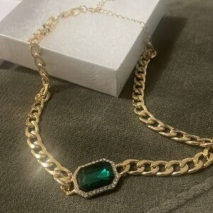 Green gemstone fashion necklace.